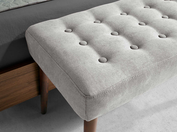 Dark gray fabric bench