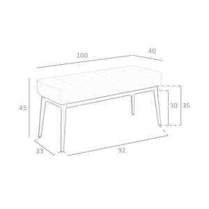 Dark gray fabric bench