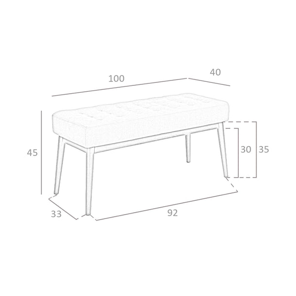 Dark gray fabric bench