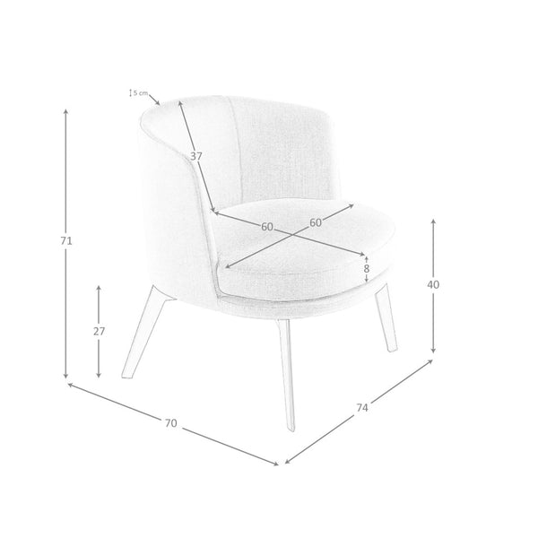 Cream fabric armchair