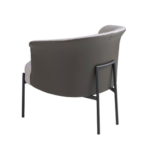 Armchair in gray fabric and dark gray synthetic leather