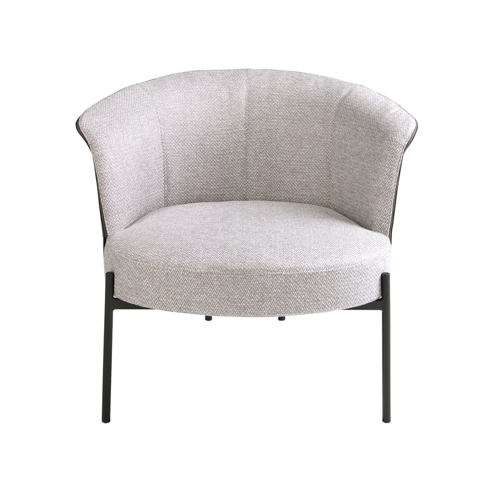Armchair in gray fabric and dark gray synthetic leather