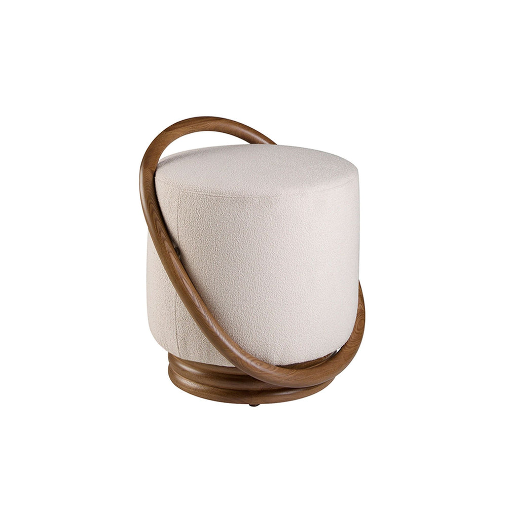 White fabric pouf