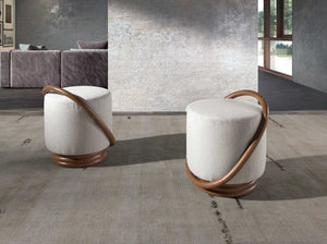 White fabric pouf