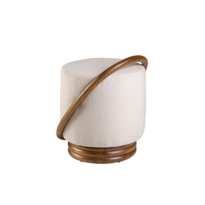 White fabric pouf