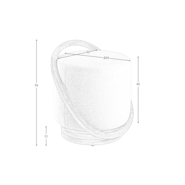White fabric pouf