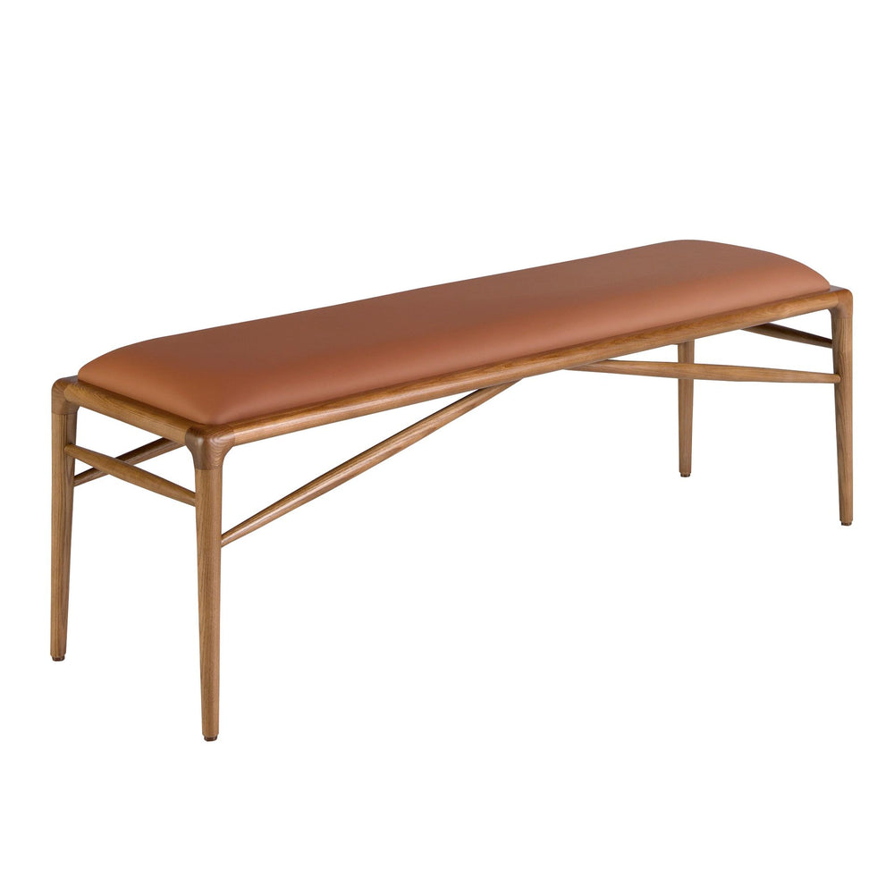 Brown eco-leather bench