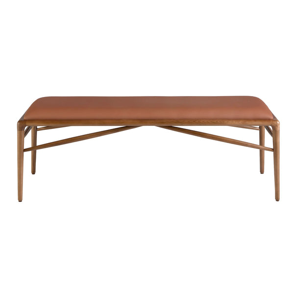 Brown eco-leather bench