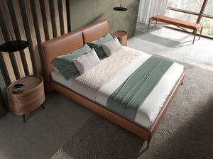 Brown eco-leather bench