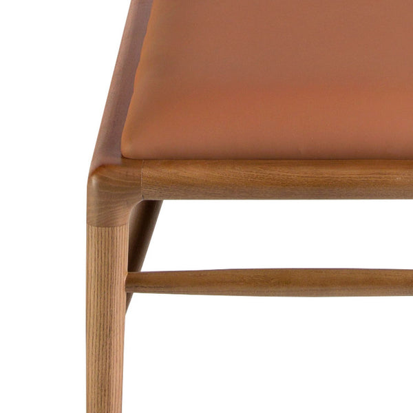 Brown eco-leather bench