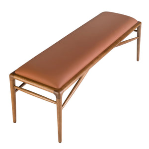 Brown eco-leather bench