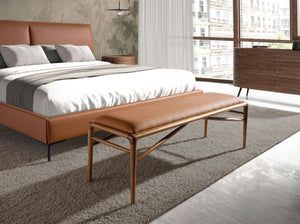 Brown eco-leather bench