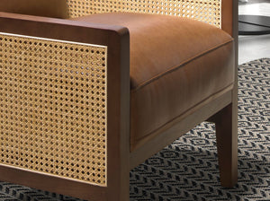 Brown leather armchair