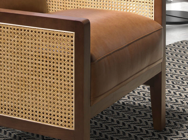 Brown leather armchair