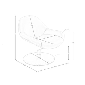 Swivel armchair in brown synthetic leather