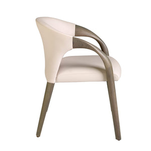 Cream faux leather chair