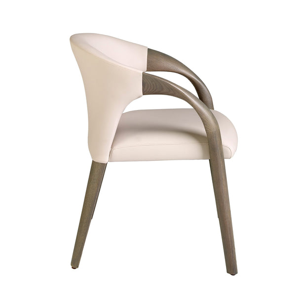 Cream faux leather chair