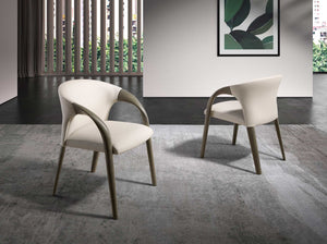 Cream faux leather chair