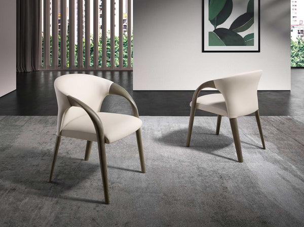 Cream faux leather chair