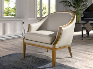 Sand leather armchair