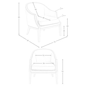 Sand leather armchair