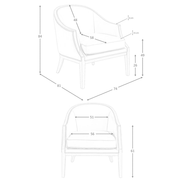 Sand leather armchair