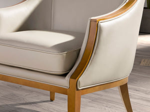 Sand leather armchair
