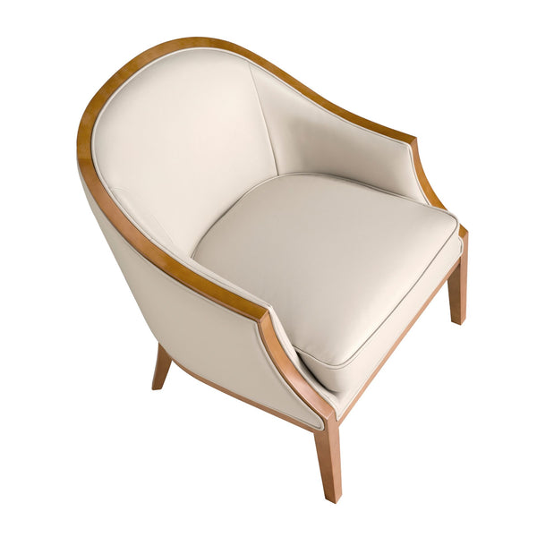 Sand leather armchair