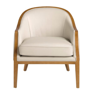Sand leather armchair