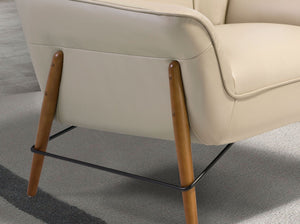 Sand leather armchair