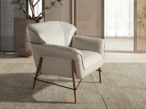Sand leather armchair