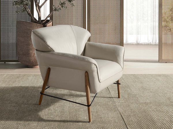 Sand leather armchair