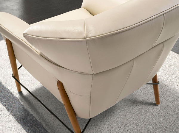 Sand leather armchair