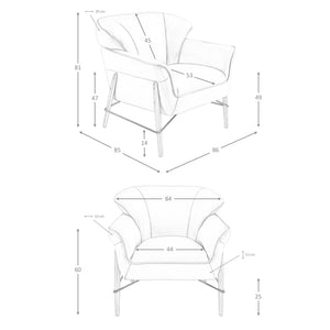 Sand leather armchair