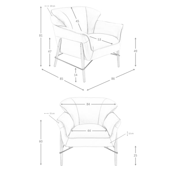 Sand leather armchair