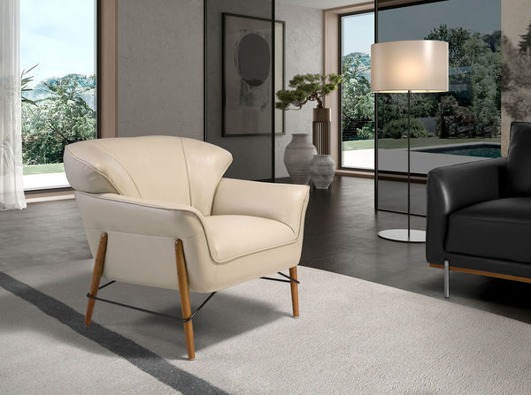Sand leather armchair