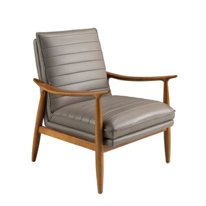 Dark gray leather armchair