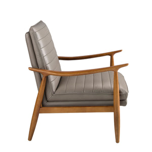 Dark gray leather armchair