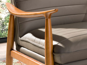 Dark gray leather armchair