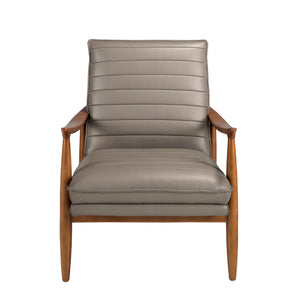Dark gray leather armchair