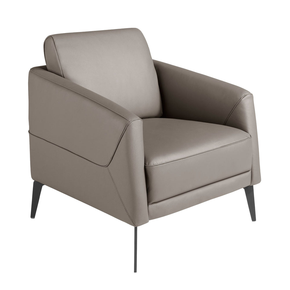 Dark gray leather armchair