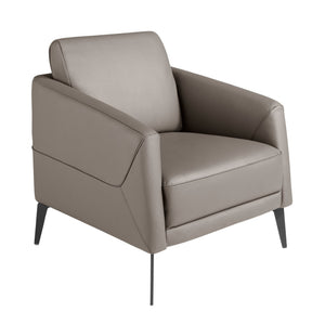 Dark gray leather armchair