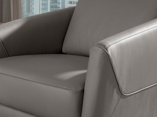 Dark gray leather armchair