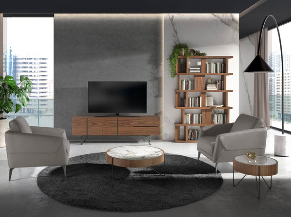 Dark gray leather armchair