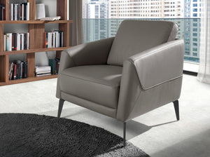 Dark gray leather armchair