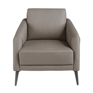 Dark gray leather armchair
