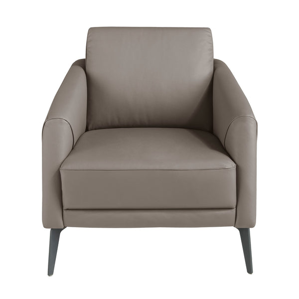 Dark gray leather armchair