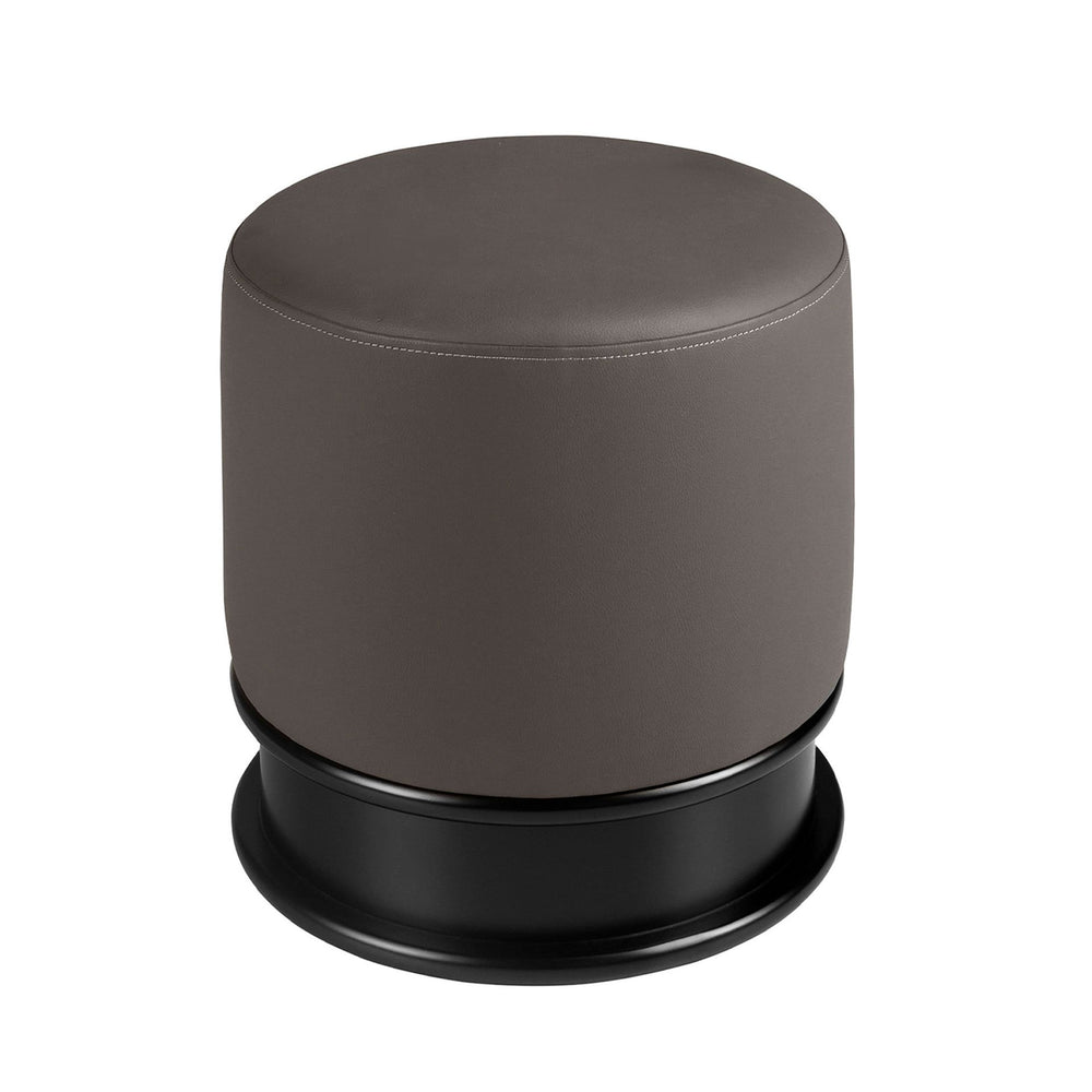Dark gray eco-leather pouf