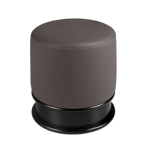 Dark gray eco-leather pouf D43