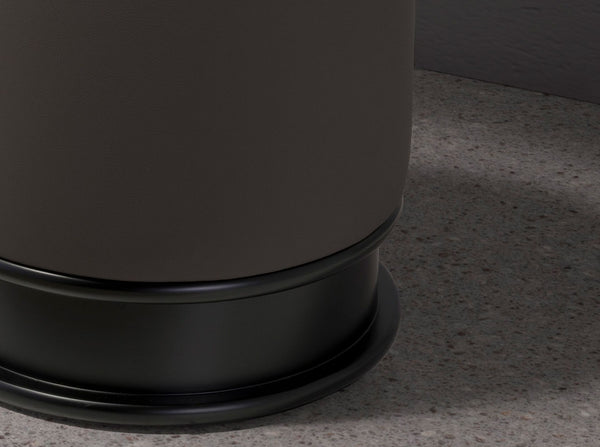 Dark gray eco-leather pouf
